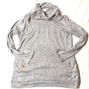 Pink Lily Oversized Cowl Button Detail Sweater